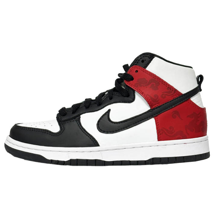 Nike Nike Dunk Horse Celebration Leaping Abrasion Resistant Slip Resistant High top Skateboard Shoes Unisex Black Red