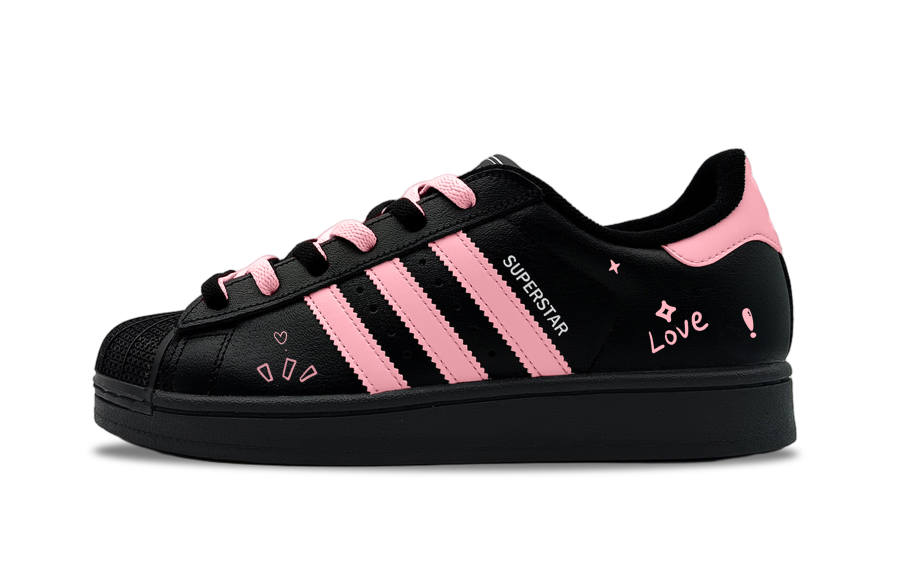 Adidas Originals Superstar 2 Cherry Blossom Love Slip Resistant Abrasion Resistant Low top Skateboard Shoes Unisex