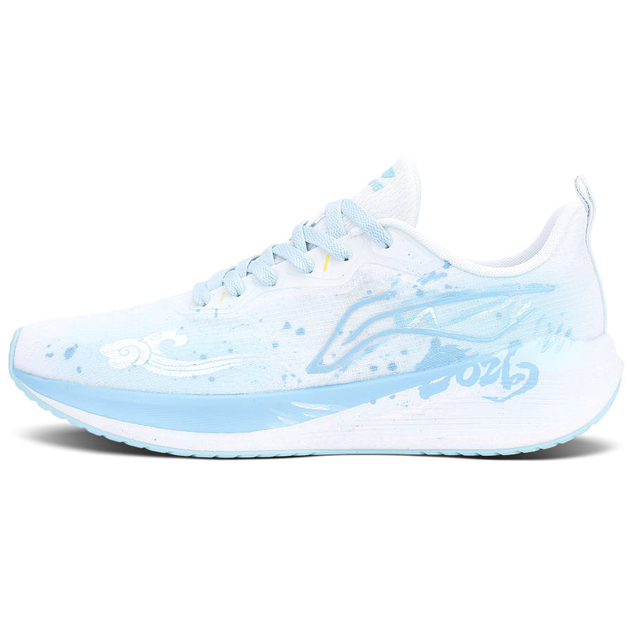 Li-Ning Li Ning Wuyue Mesh Cushioning Lightweight Breathable Casual Training Running Shoes Unisex Blue White