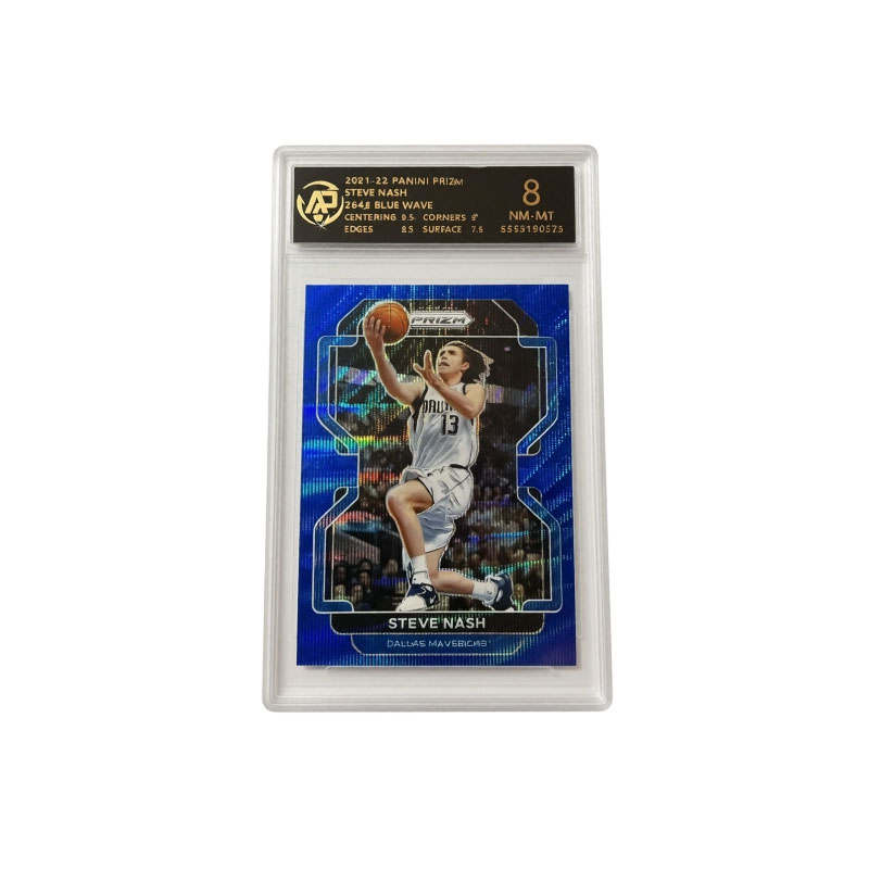 PANINI Prizm Dallas Mavericks, Steve Nash, Blue Ripple Fold, Classic Slam Dunk Selection, High Score Graded Cards 1 Pc