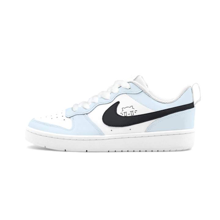Nike Nike Court Borough 2 Cloud Top Cat Fun Leather Cushioning Abrasion Resistant Slip Resistant Low top Skateboard Shoes