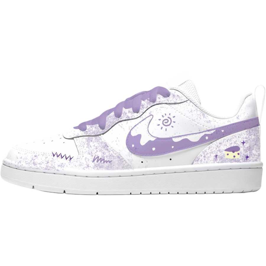 Nike Nike Court Borough Leather Slip Resistant Abrasion Resistant Breathable Cushioning