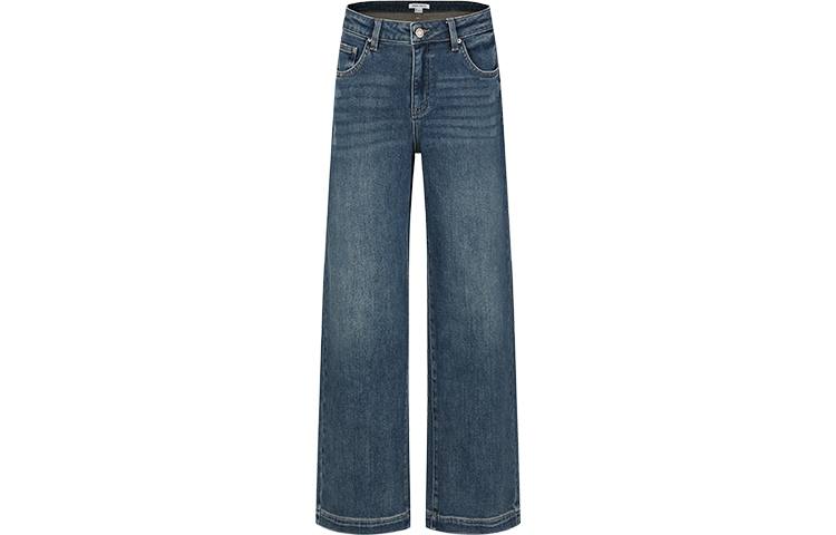 URBAN REVIVO Jeans Women's Blue Moderate Wide Leg Pants