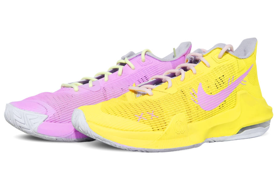 Nike Nike Air Max Impact 3 Ostrich Pair, Trendy Frontier Fabric Low top Basketball Shoes Unisex Yellow Pink
