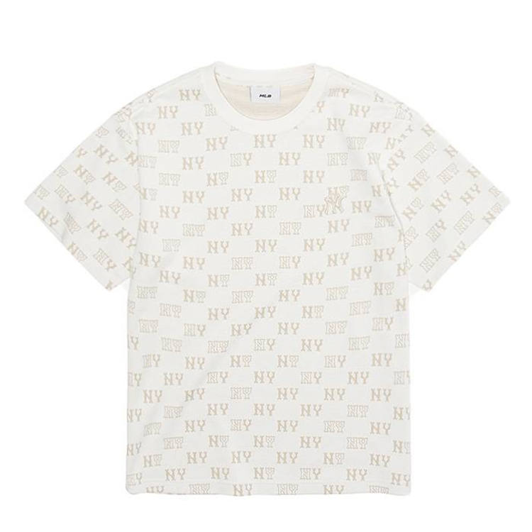 MLB T Shirts Unisex New York Yankees/Ivory TSM01 Crew Neck Moderate