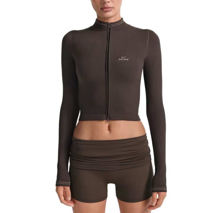 Nike NikeSKIMS Ribbed Seamless Women's Cropped Full-Zip Jacket