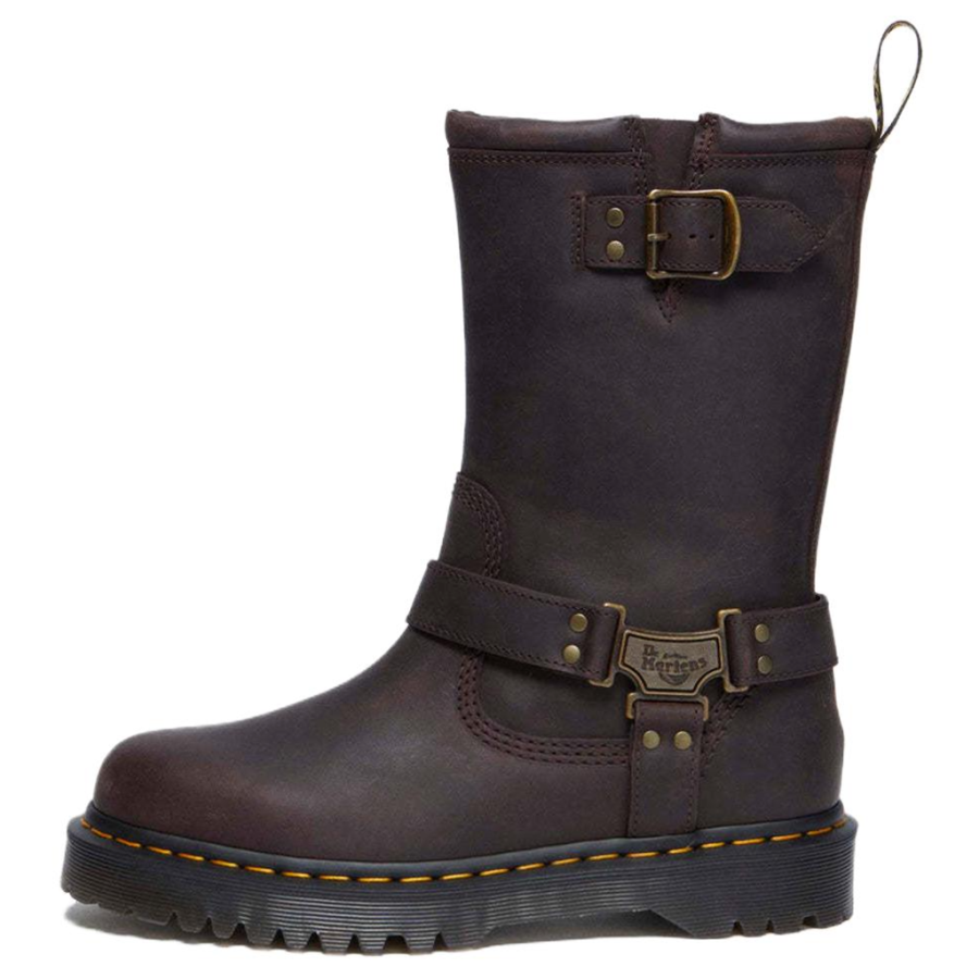 Dr.Martens Anistone Dr.Martens High Leather Biker Boot 'Dark Brown'