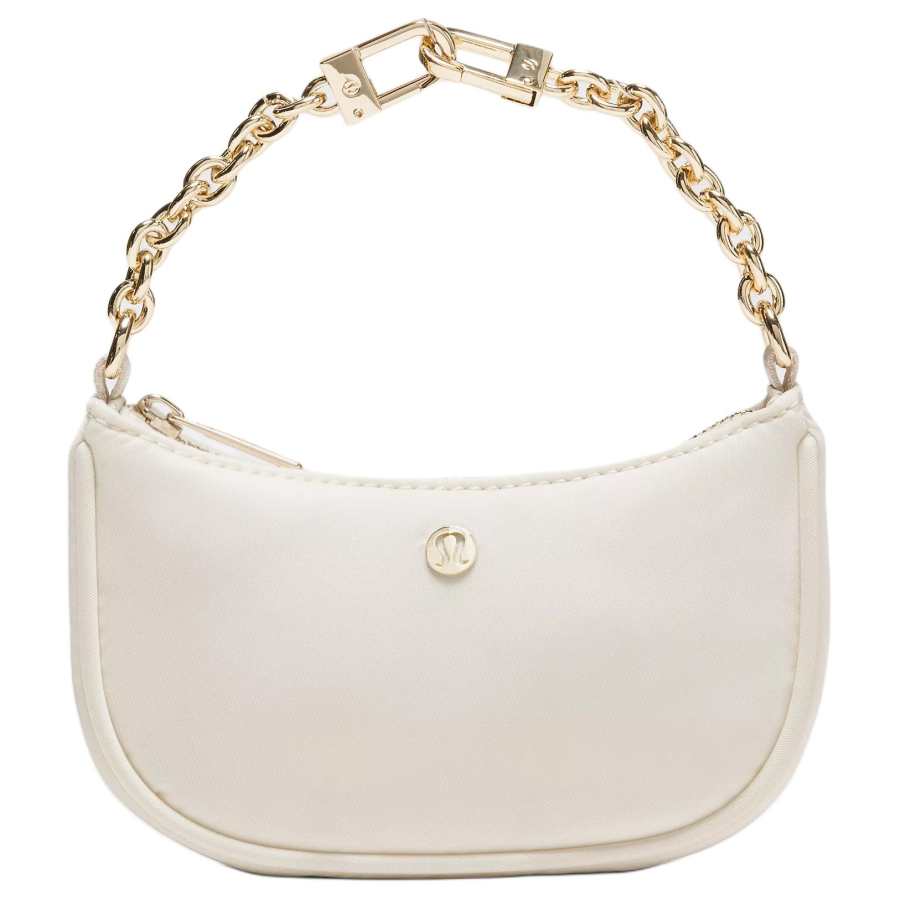Lululemon City Essentials Nylon Handbag Mini Women's Light Ivory & Gold