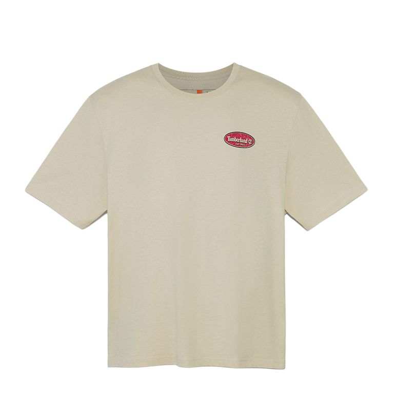 Timberland T Shirts Men's Beige Crew Neck Moderate