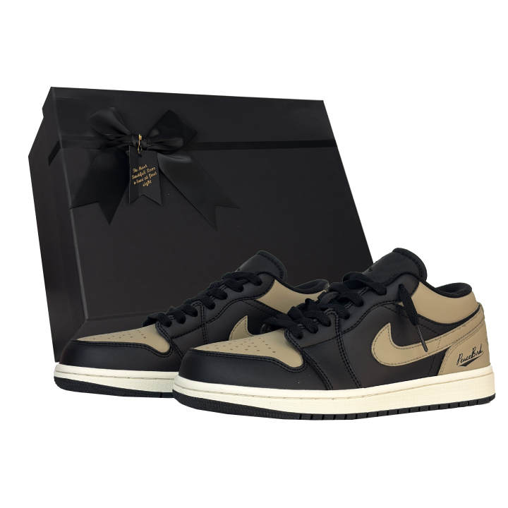 Jordan Jordan Air Jordan 1 Mocha Coffee Beans BOX Slip Resistant Abrasion Resistant Low top Children's Basketball Shoes
