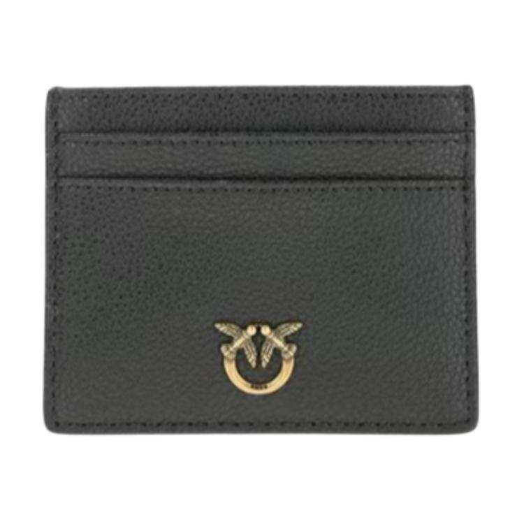 PINKO Cow Leather Card Holder Women's Black