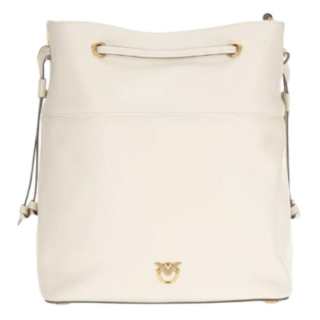 PINKO With Cow Leather And Polyurethane Leather Bucket Bag, Shoulder Bag, Crossbody Bag Women's White