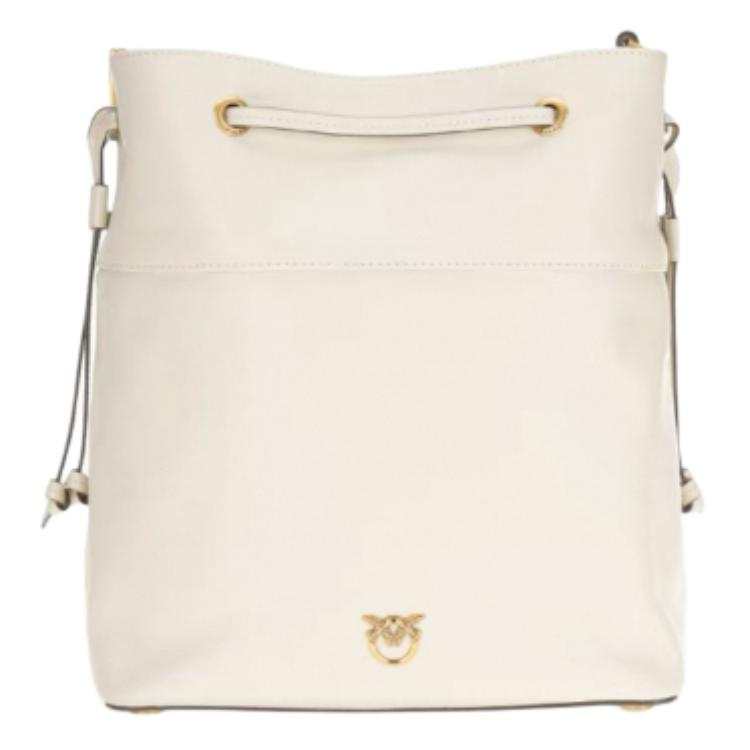 PINKO PINKO With Cow Leather And Polyurethane Leather Bucket Bag, Shoulder Bag, Crossbody Bag Women's White