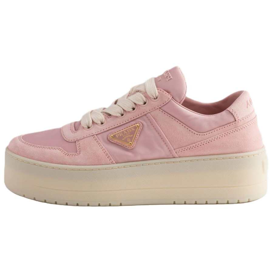 PRADA Downtown Bold Low top Skateboard Shoes 5cm Women's Peach