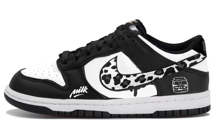 Nike Nike Dunk Low top Skateboard Shoes Black White Teenagers