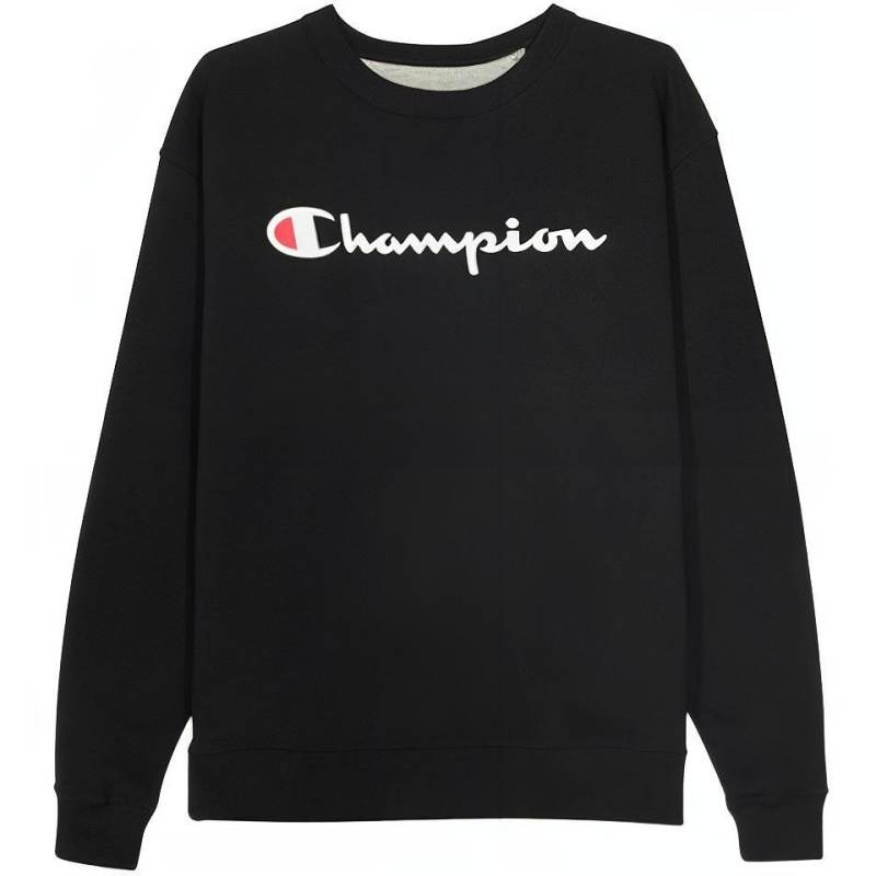 Champion Thickened And Fleece Lined, Print Letter Sports Crew Neck Sweatshirt US Version Unisex Black