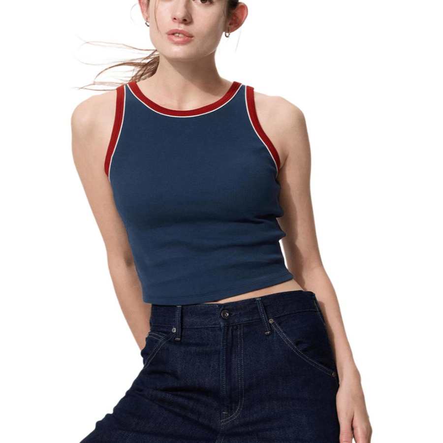 UNIQLO SS26 Tank Tops Women's Navy Blue Other