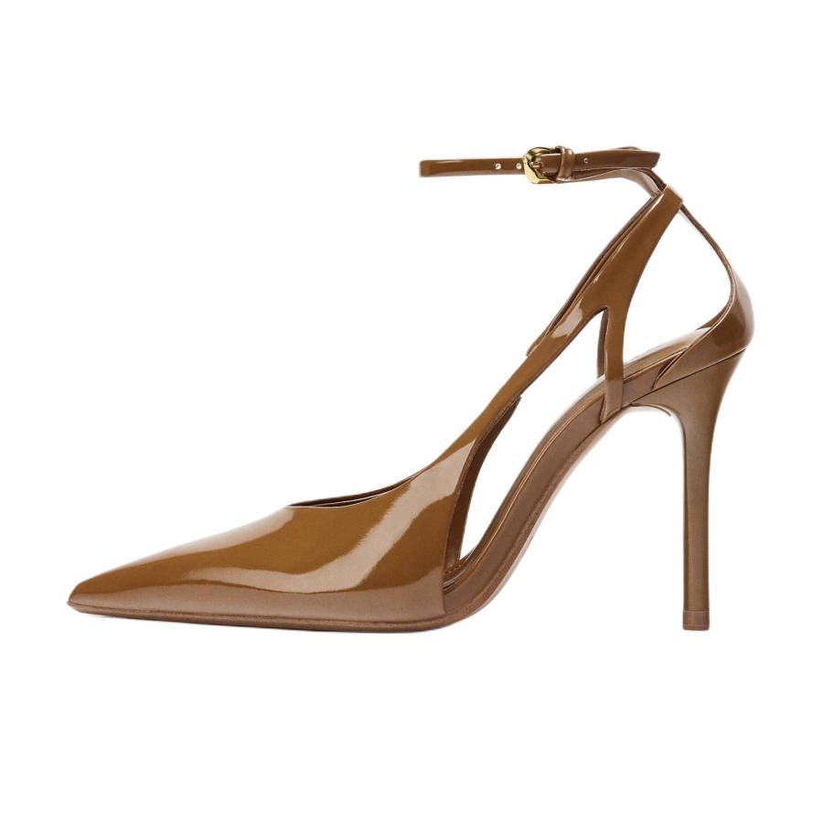 ZARA Pu One Strap Sandals 10cm Women's