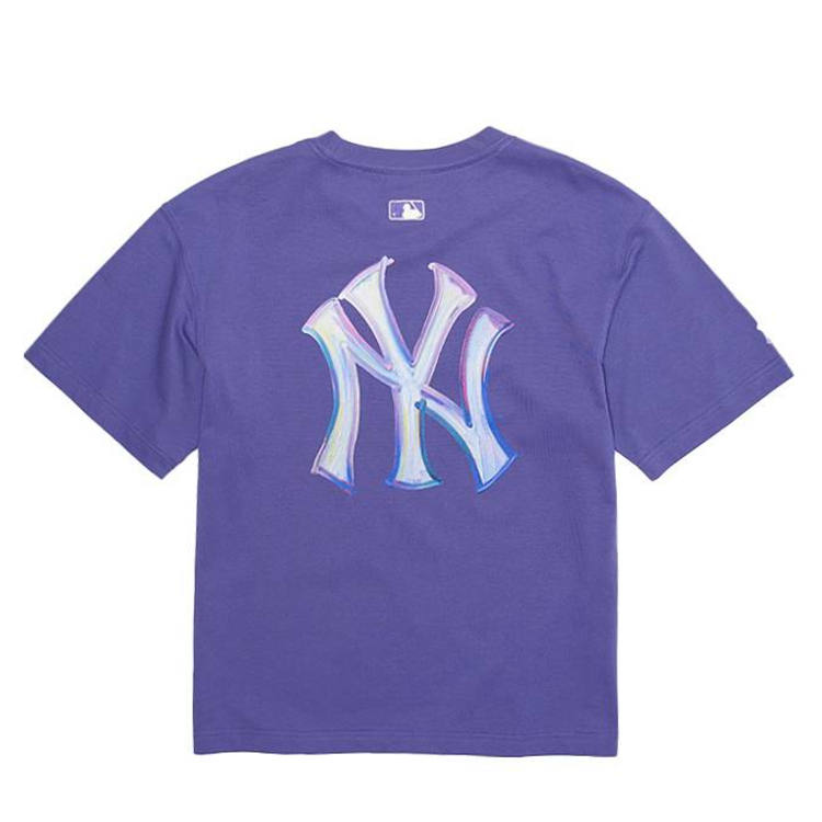 MLB T Shirts Unisex New York Yankees/Purple Crew Neck Moderate