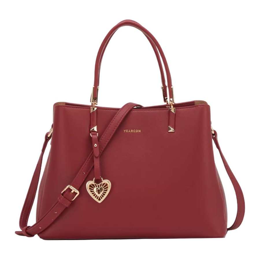 YEARCON Synthetic Leather Handbag Women's Red