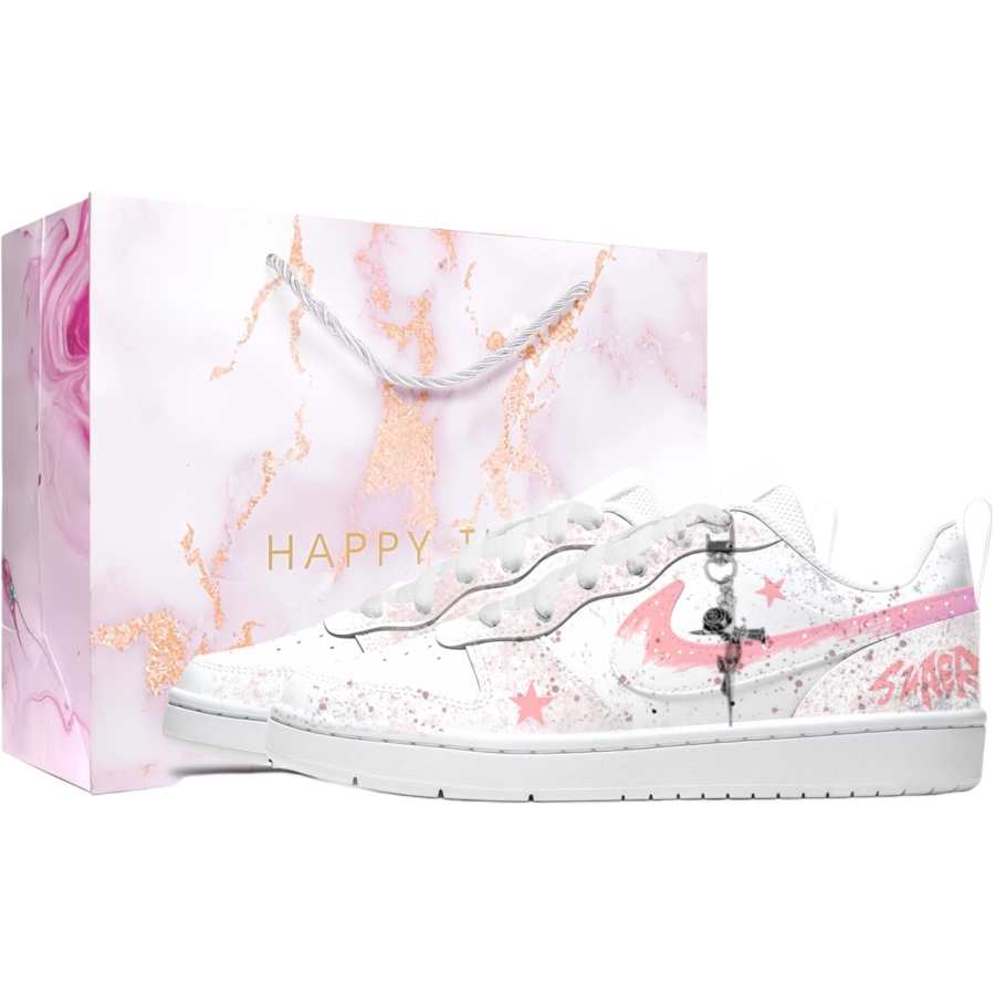 Nike Nike Court Borough Leather Slip Resistant Cushioning Abrasion Resistant Breathable