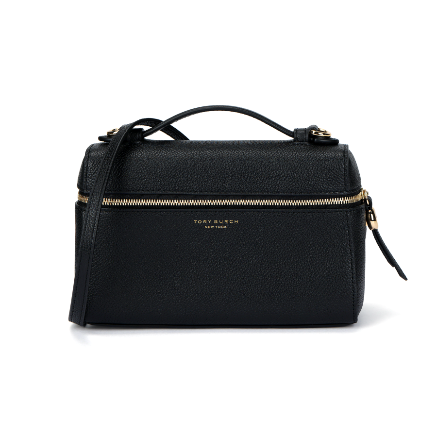TORY BURCH Romy Cow Leather Handbag Women's Black