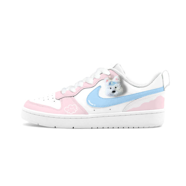Nike Nike Court Borough Big Fish Manufacturing, Cotton Candy Leather Abrasion Resistant Breathable Low top Skateboard Shoes
