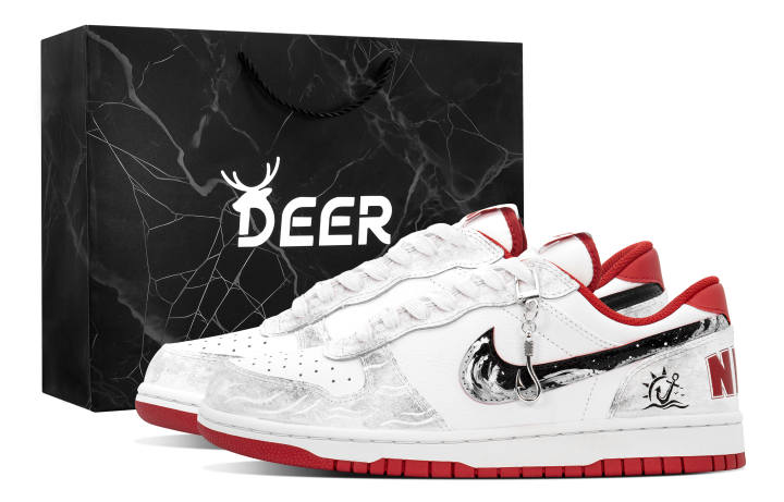 Nike Nike Big DEER Nautical Leather Abrasion Resistant Slip Resistant Low top Skateboard Shoes Men's Red