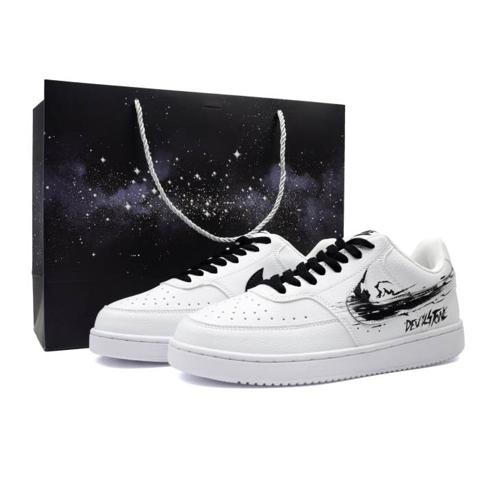 Nike Nike Court Vision 1 Magic Stone Legend Shopping Bag Slip Resistant Cushioning Abrasion Resistant Low top