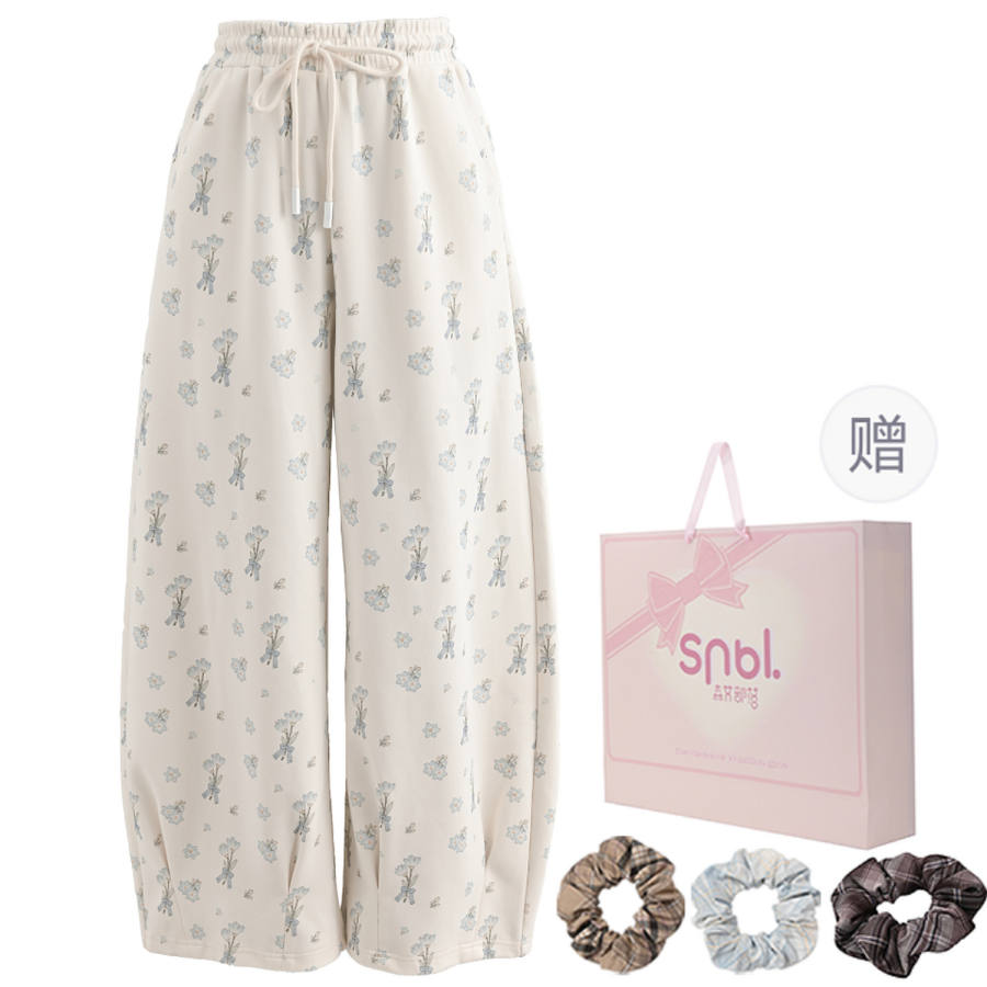 SNBL Casual Pants Women's Ecru Moderate Wide Leg Pants