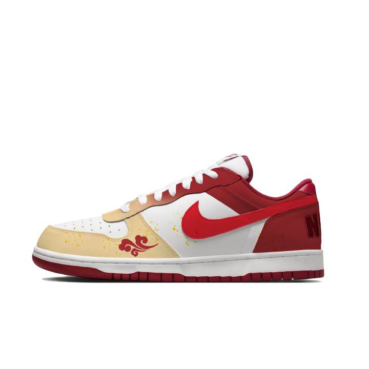 Nike Nike Big Auspicious Clouds Abrasion Resistant Breathable Low top Skateboard Shoes Men's Red Yellow