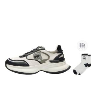 KARL LAGERFELD / Karl Lagerfeld Jeans Outdoor Sports Fashion Versatile Ikonik Textile, Cow Leather Low top