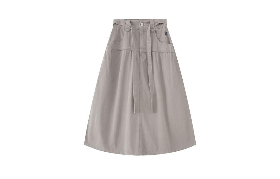 F426 Denim Long Skirts Women's Moderate A Line Skirt