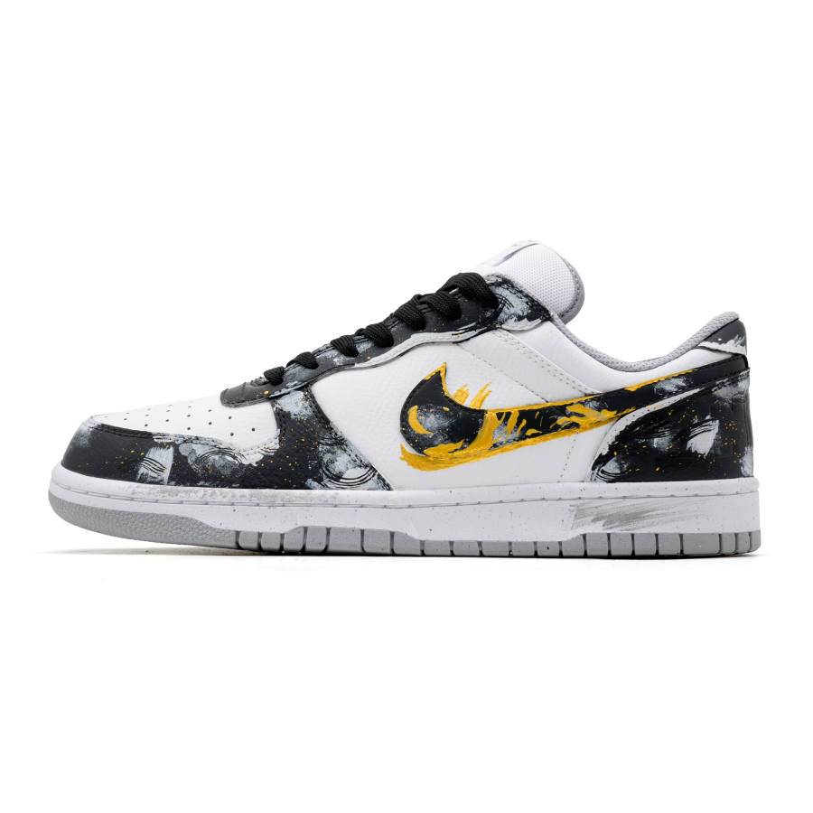 Nike Nike Big Low Wear Gold Slip Resistant, Abrasion Resistant, Breathable Low top Skateboard Shoes Men's Black Gold