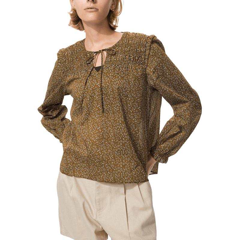 UNIQLO SS26 Shirts Women's Camel V Neck Moderate Other