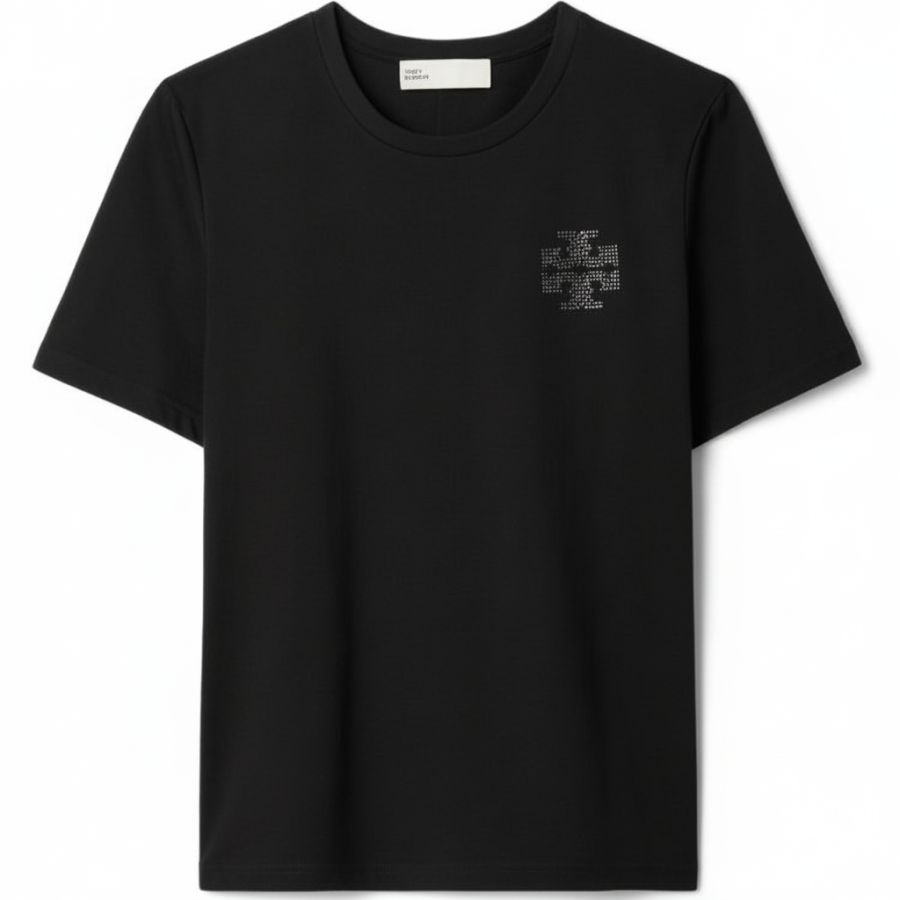 TORY BURCH T Shirts Women's Black Crew Neck Moderate Straight Fit