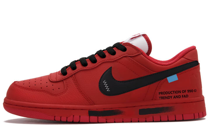 Nike Nike Big Dahongpao Tea Ink Splatter C Low top Skateboard Shoes Unisex Red Black