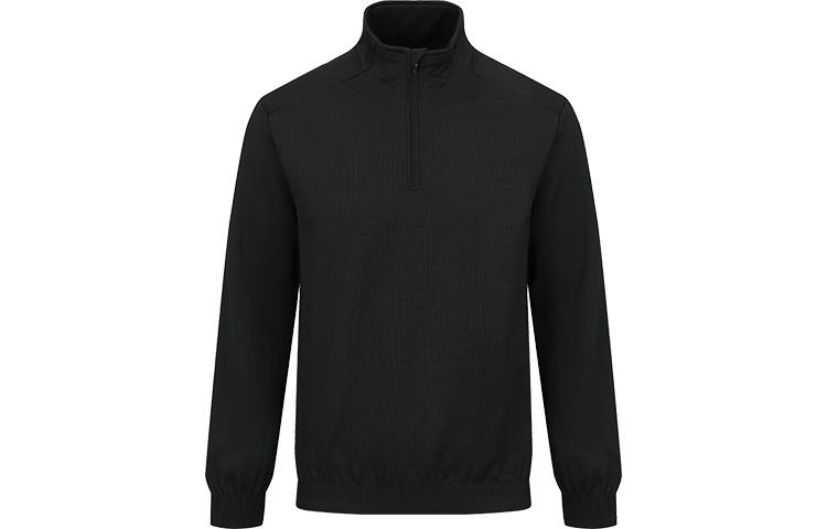 URBAN REVIVO Sweatshirts Men's Black Stand Collar Moderate