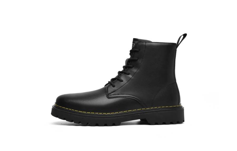 HLA HLA Microfiber Leather 13cm Combat Boots Men's Black