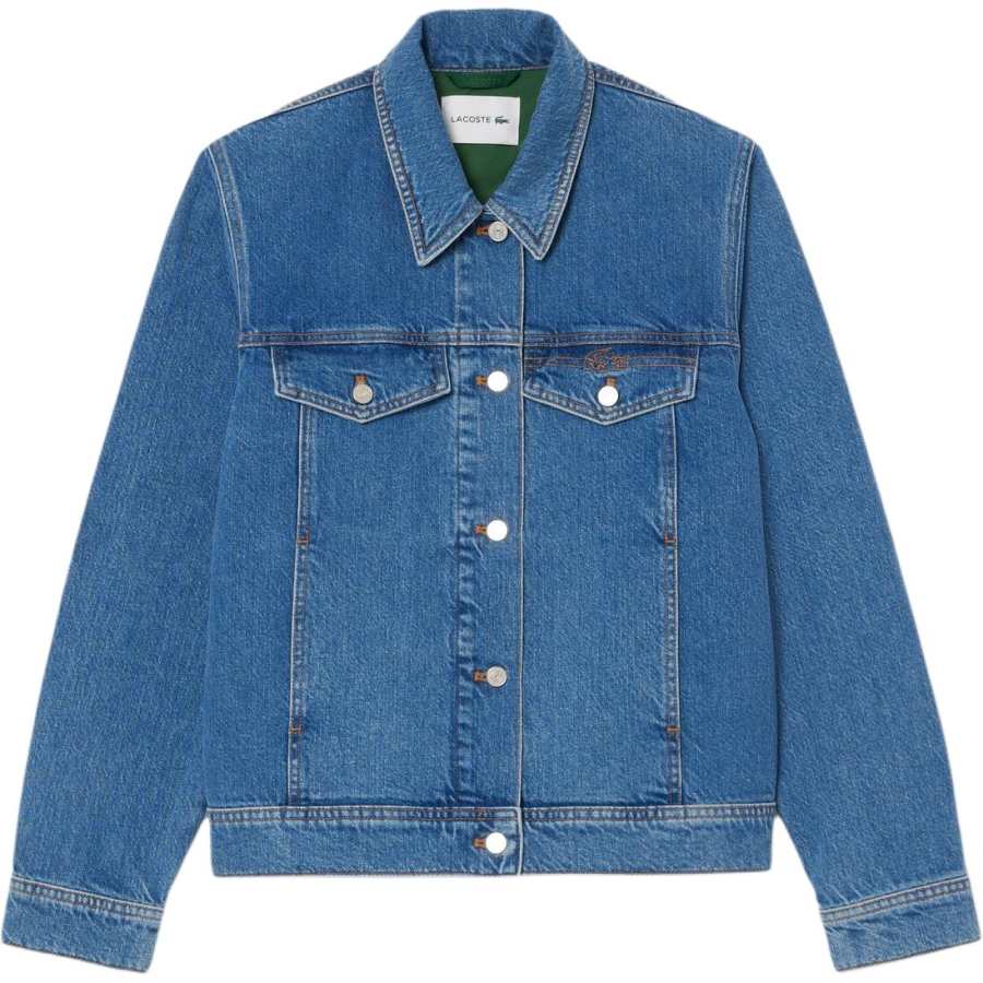 LACOSTE LACOSTE Denim Jackets Women's Lapel Moderate