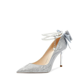 DUSHILIREN Slim Heel High Heels Women's Silver