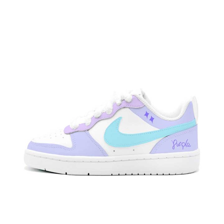 Nike Nike Court Borough 2 Dusty Purple Ice Blue, Kung Fu Rabbit Leather Cushioning Abrasion Resistant Slip Resistant
