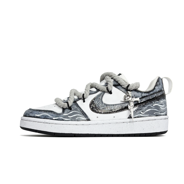 Nike Nike Court Borough Sparkling Galaxy, Graffiti, Hand Drawn, American Synthetic Leather Slip Resistant Slip Resistant