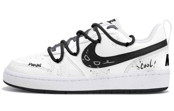 Nike Nike Court Borough 2 Low top Skateboard Shoes White Black Teenagers