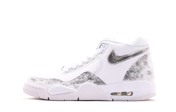 Nike Nike Flight Legacy Synthetic Leather Mid top Vintage Basketball Shoes Unisex White Gray
