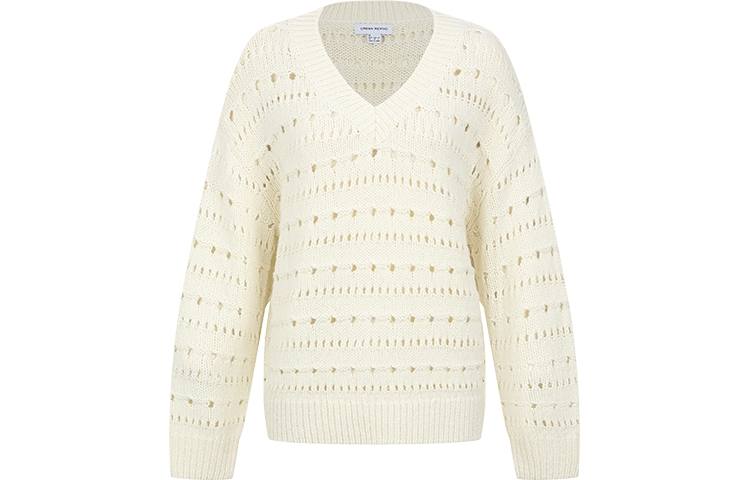 URBAN REVIVO Sweaters Women's Ecru V Neck Moderate Other