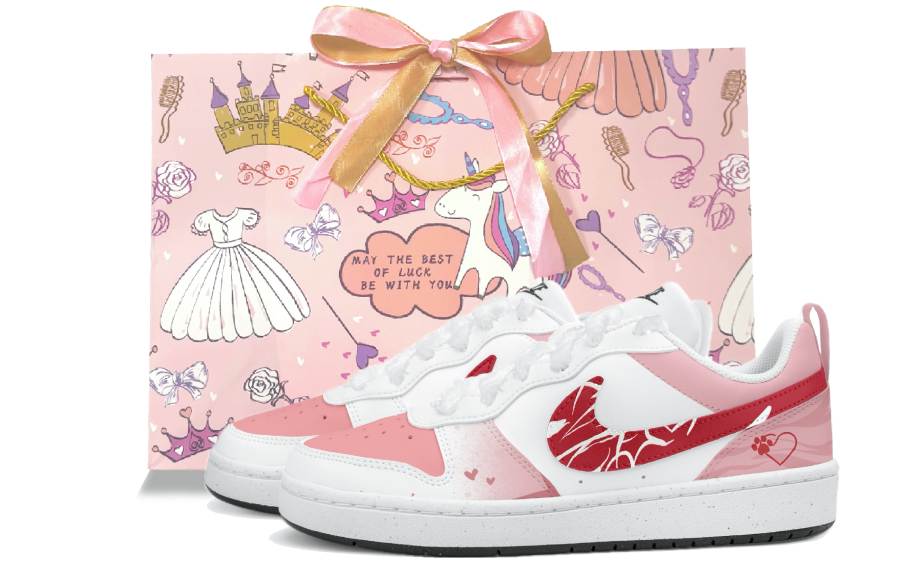 Nike Nike Court Borough Low top Kids' Skateboarding Shoes White Pink Teenagers