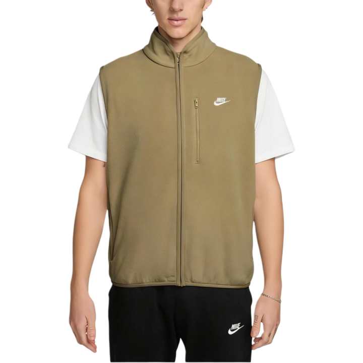 Nike Nike Club Vests Men's Light Beige Parachute Pants Stand Collar Other