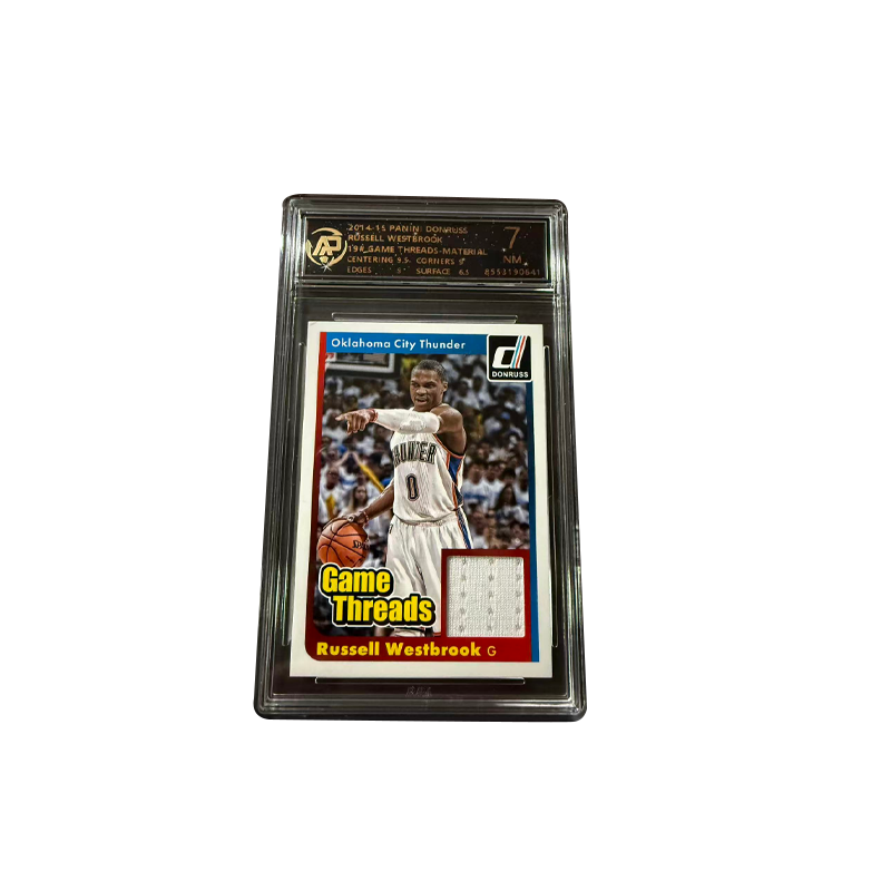 PANINI Donruss Thunder, Russell, Westbrook, Autographed Jersey, Material Cut, High Score Graded Cards 1 Pc