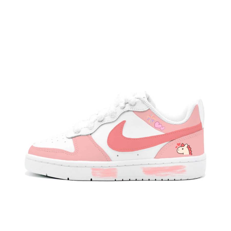 Nike Nike Court Borough 2 Powder Glutinous Sweet Star, Kung Fu Rabbit Leather Cushioning Abrasion Resistant Slip Resistant